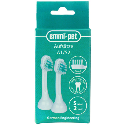 Emmi - Pet Ultrasonic Brush Heads S 2pcs - replacement heads for ultrasonic toothbrush, small.