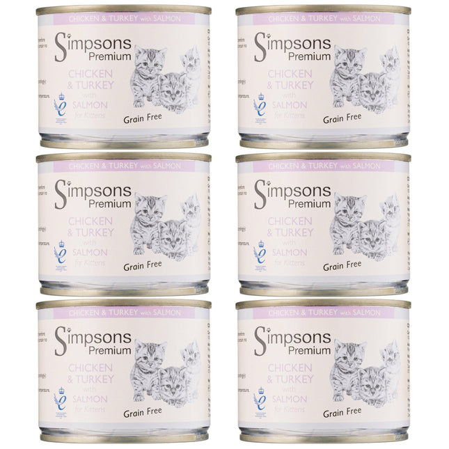 Simpsons Premium Kitten Chicken & Turkey - Grain-Free Food for Kittens, Chicken, Turkey, and Salmon.
