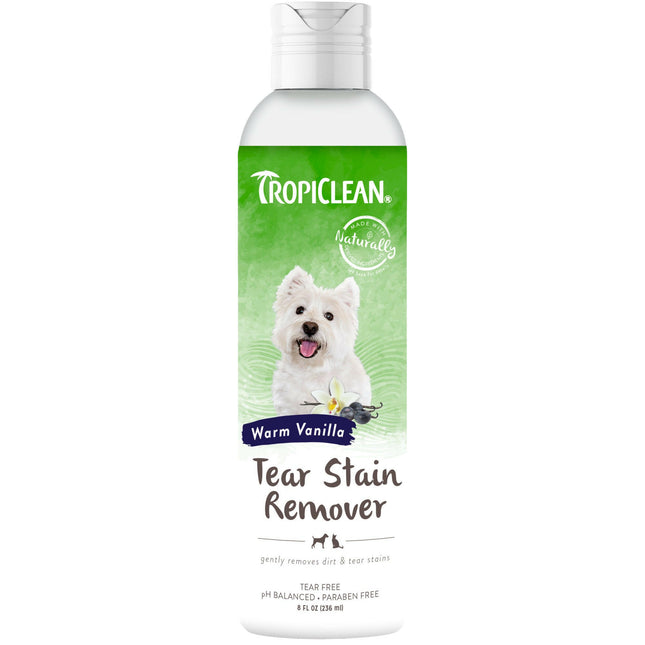 Tropiclean Tear Stain Remover Warm Vanilla - fur cleaning milk that removes stains.