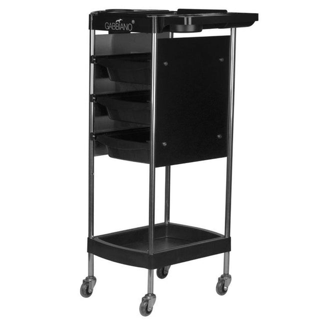 Gabbiano FX12 - grooming cart, partial walls, 3 trays, lower shelf, 2 side handles.