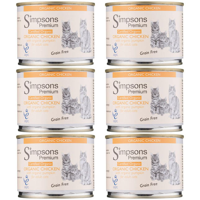 Simpsons Premium Cat Organic Chicken with Pumpkin - grain-free wet food for cats, chicken with pumpkin - 200g.