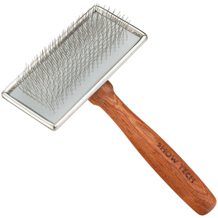 Show Tech Slicker Brush Rosewood S - poodle brush made of rosewood.