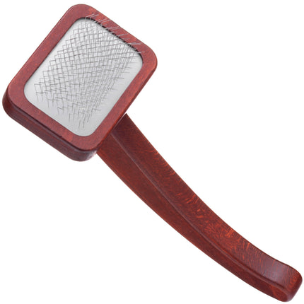 Maxi - Small Pin Slicker Brush - sturdy poodle brush with a comfortable handle, made of beech wood.