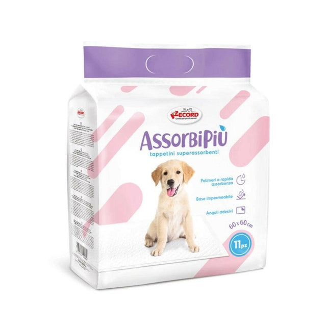 Record AssorbiPiu Puppy Pads 60x60cm - training pads for puppies, with adhesive strips - 11 pieces.
