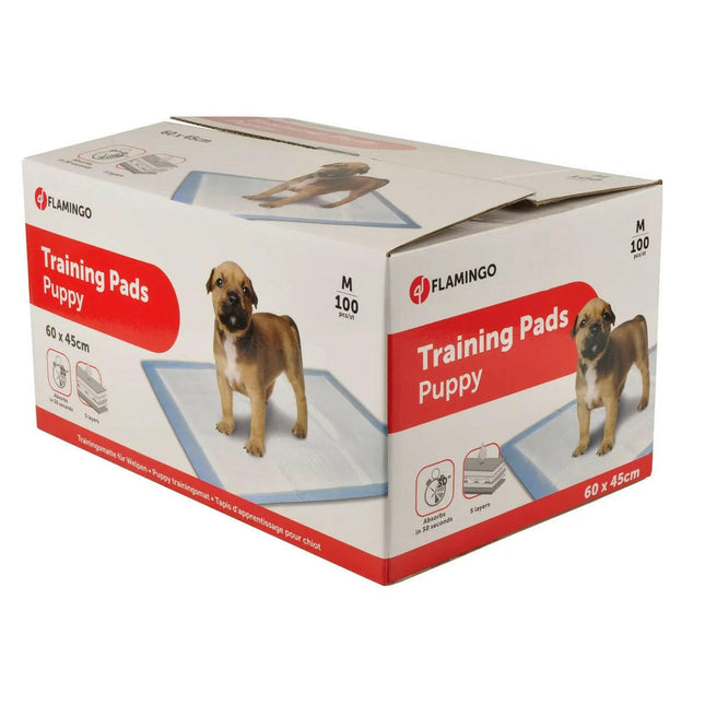 Flamingo Training Pads M (60x45cm) - dog training pads for housebreaking, 5-layer - 100 pieces.