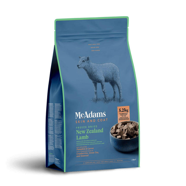 McAdams Freeze Dried New Zealand Lamb - freeze-dried food for adult dogs, lamb with vegetables.