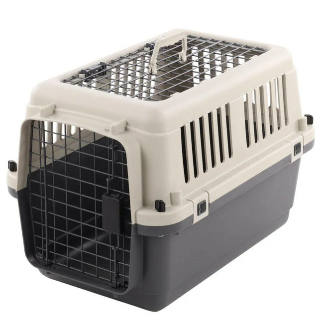 Flamingo Transport Cage Neto Dark Grey S - sturdy carrier for dogs and cats, for.