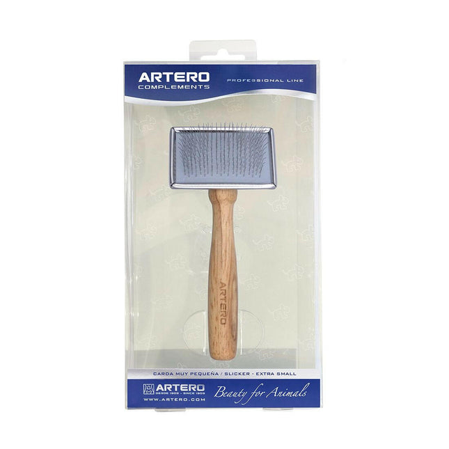 Artero Slicker Brush - professional poodle slicker brush with a wooden handle.