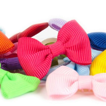 Show Tech Multicolor Bows 50 pcs - colorful bows on elastic bands for dogs.
