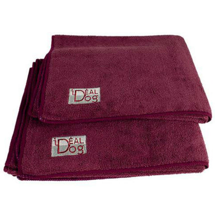Chadog Microfiber Towels - set of 2 highly absorbent microfiber towels, burgundy.