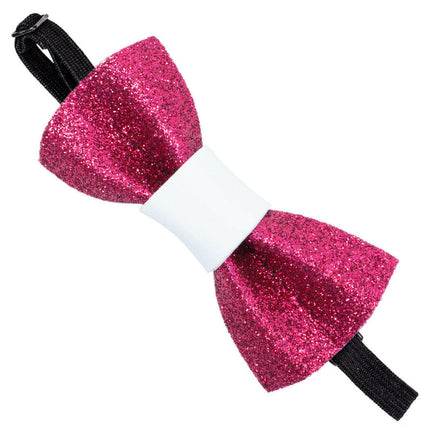 Record Collar Bow Medium - elegant bow tie for dogs and cats, with adjustable circumference - Pink.