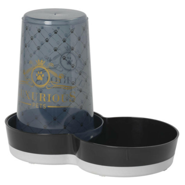 Record Feeding & Drinking Bowl with Dispenser 1.5L - plastic bowl with food dispenser for dogs and cats.