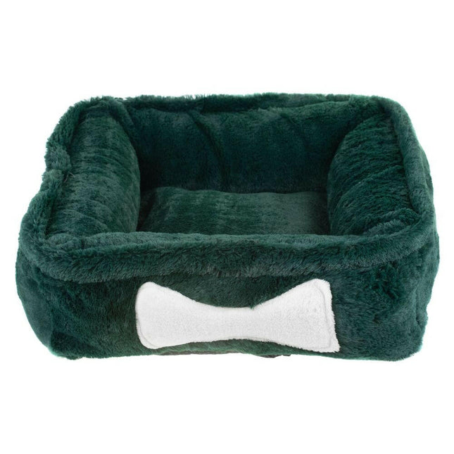 Biglo Fluffy Bone Emerald - soft, fluffy, and relaxing dog bed, emerald.
