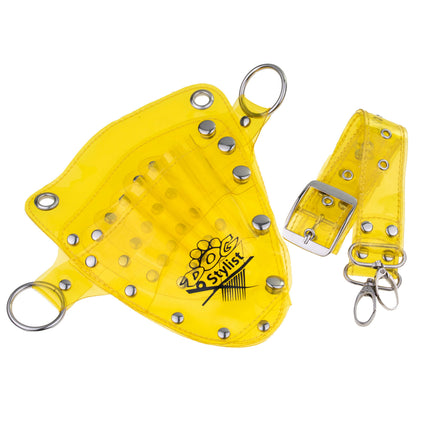 P&W Transparent Tool Case - pouch, case for scissors and grooming accessories - Yellow.