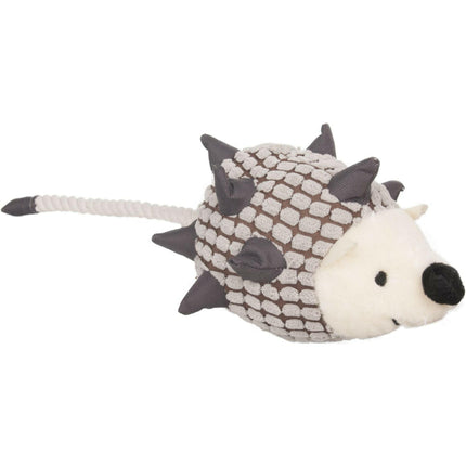 Flamingo Plush Hedgehog & Rope - Plush Hedgehog with String and Squeaker.