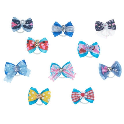 Groom Professional Fashion Bow Packs 100 pcs - cute bows for dogs, shades.