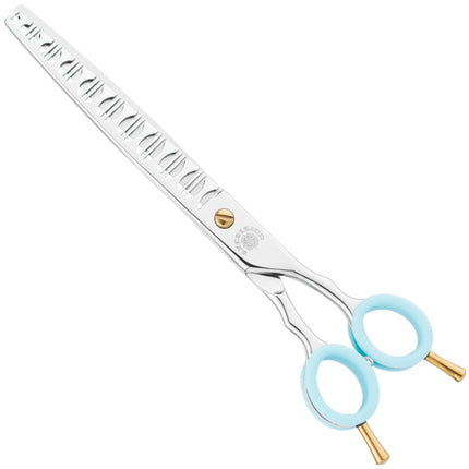 P&W Excelsior Dual Thinning Scissors - professional single-sided thinning shears with two types of teeth, 10+19 teeth.