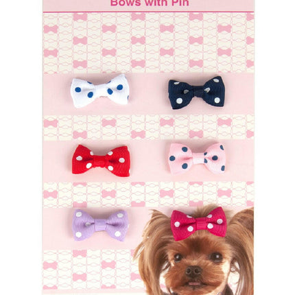 Show Tech Polka Bows 6pcs - cute polka dot bows on a clip.