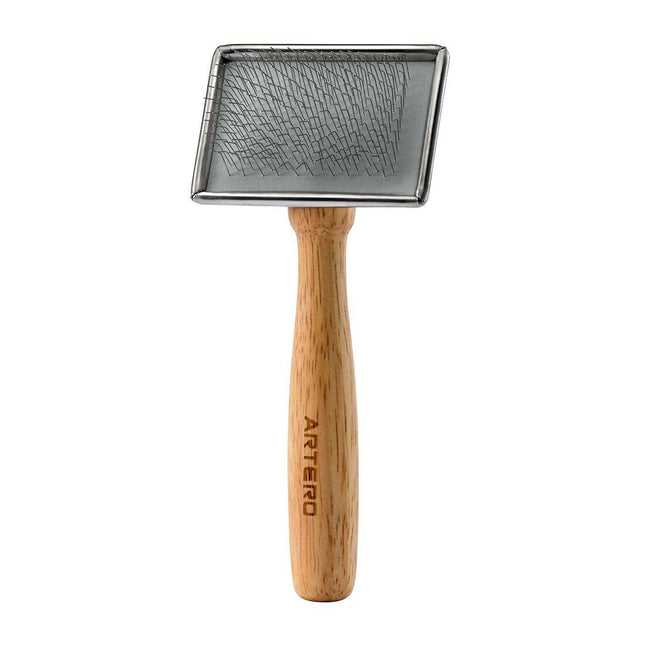 Artero Slicker Brush - professional poodle slicker brush with a wooden handle.