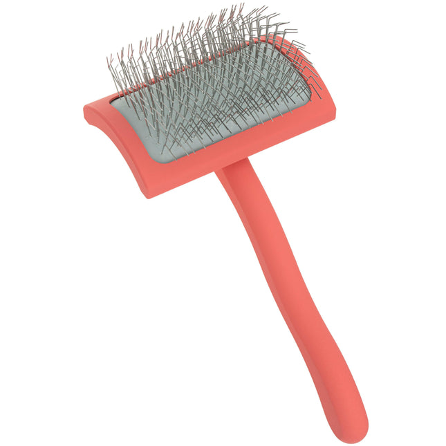 Chris Christensen Big G Medium Slicker Brush - long pin poodle brush, coral.