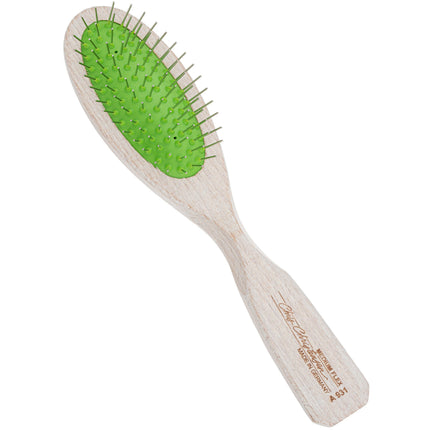 Chris Christensen Brezzy Oval Small Brushes - high-quality, small wooden brush with metal pins - medium, green.