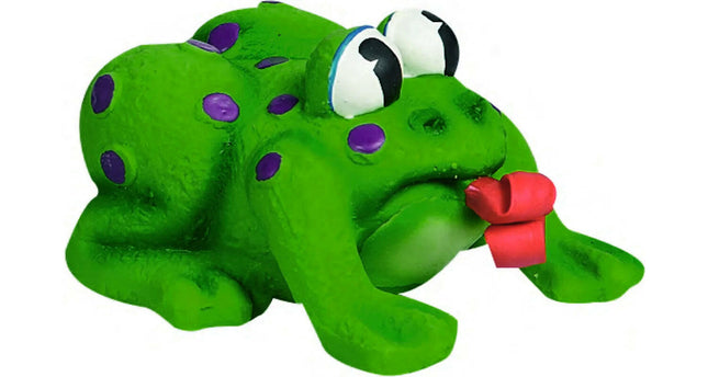 Flamingo Latex Frog - rubber toy for dogs with a squeaker.