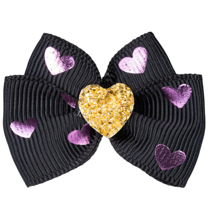 Blovi Bow Glamour Colorful Bow with Golden Heart.