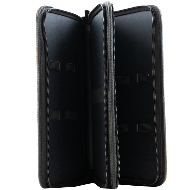 Aeolus Scissors Case Black/Gold - spacious case for scissors and combs, two pockets.