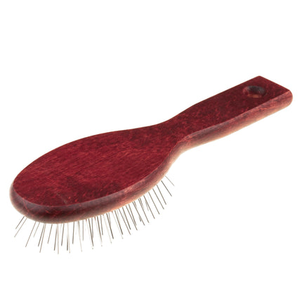 Blovi Wood Pin Brush - small, soft, and wooden brush with metal pins for Yorkies, Maltese, Shih Tzus.