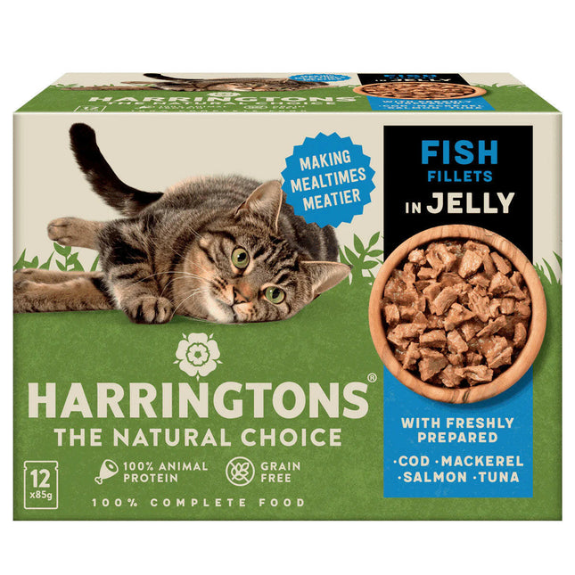 Harringtons Cat Fish Fillets in Jelly - grain-free wet food for cats, fish fillets in jelly - PROMOTION due to best before date.