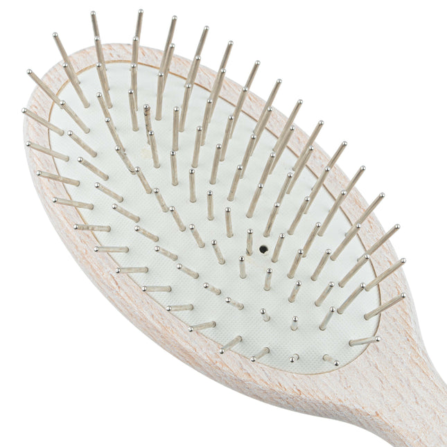 1 All Systems Oval Pin Brush - professional wooden brush with metal pins for dogs and cats.
