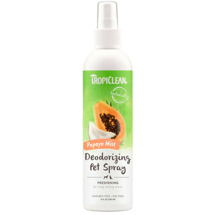 Tropiclean Papaya Mist Deodorizing Pet Spray - deodorizing preparation for refreshing the coat of dogs and cats, with a papaya scent..