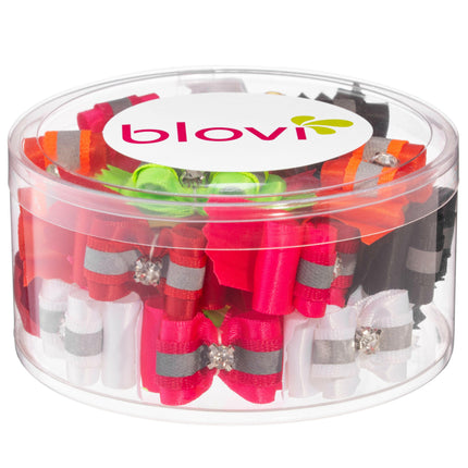 Blovi Bows Reflect 25pcs - elegant bows with reflective straps and rhinestones, on an elastic band, for dogs.