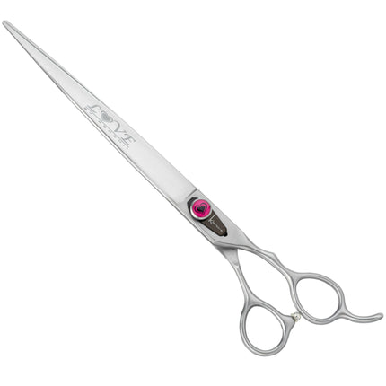 Kenchii Love Straight Scissors - professional grooming scissors with an ergonomic handle, straight design.