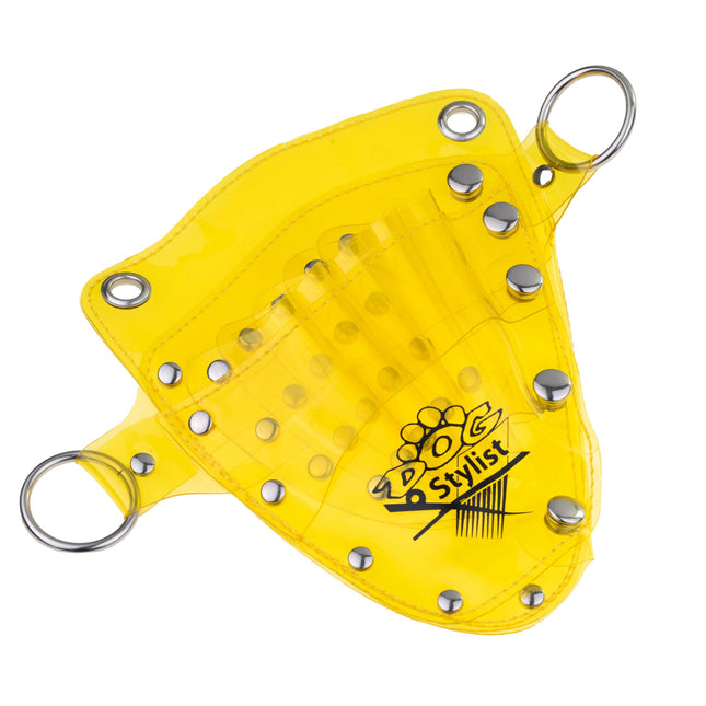 P&W Transparent Tool Case - pouch, case for scissors and grooming accessories - Yellow.