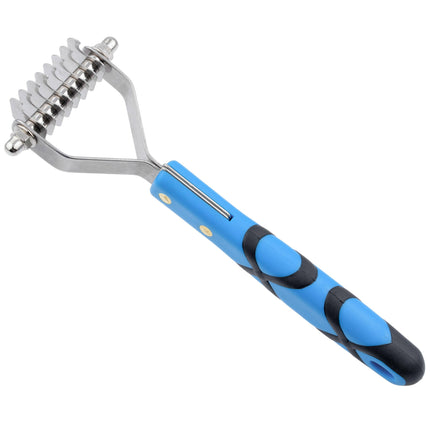 Groom Professional Coat Rakes Coarse - Hook trimmer with plastic handle, 8 hooks / spacing.