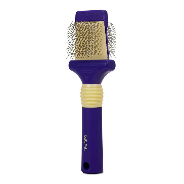 Jelly Pet Double-Sided Flexible Slicker Brush Small - Double-sided, flexible slicker brush for small dogs.