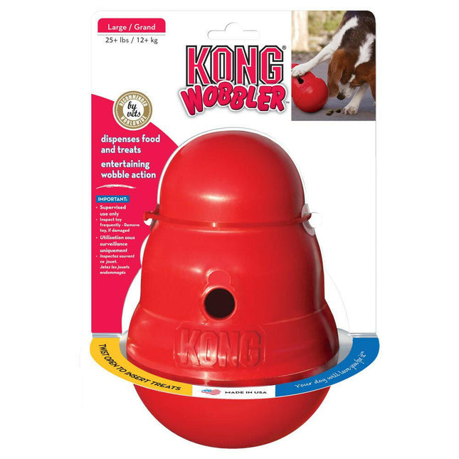 KONG Wobbler - wobbling treat toy for dogs.