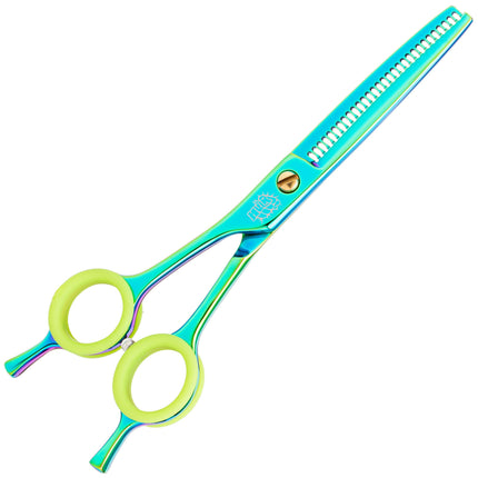 P&W Hulk Double Left Thinning - double-sided thinning shears with precise micro-grinding, 30 teeth for left-handed use.