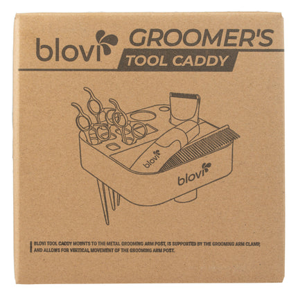 Blovi Tool Caddy - grooming tool organizer mounted on a pole.