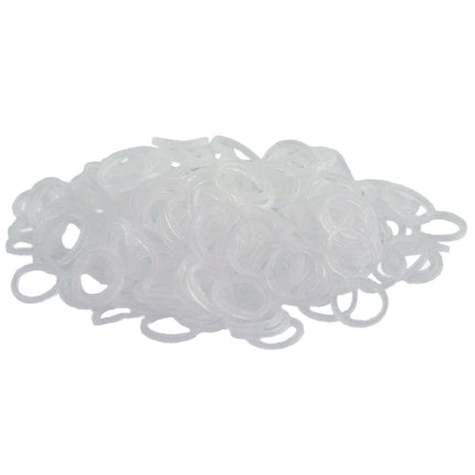 Paw Marks Non-Latex Transparent Bands 7.9mm - professional, durable, non-latex hair ties, transparent, 1000 pcs, medium thickness.