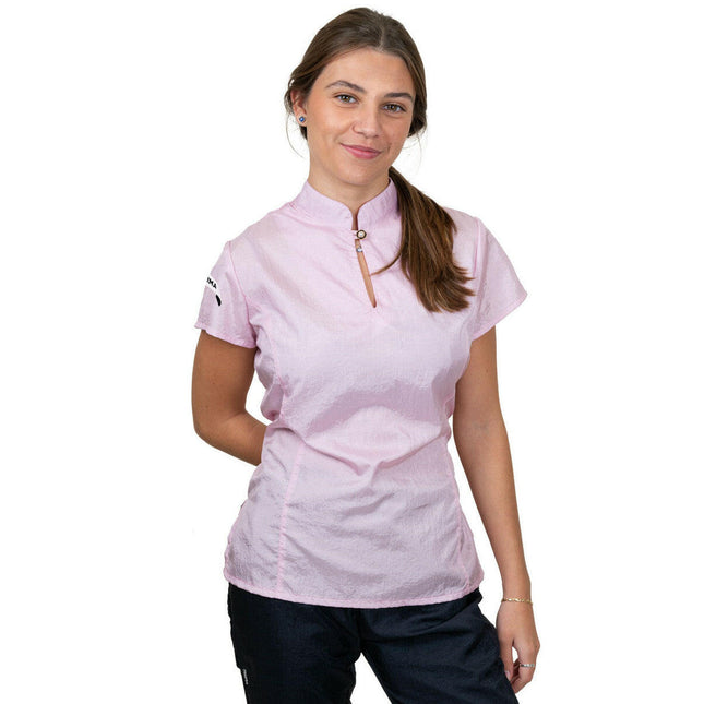 Tikima Serena Shirt Pink - women's fitted grooming sweatshirt, pink.