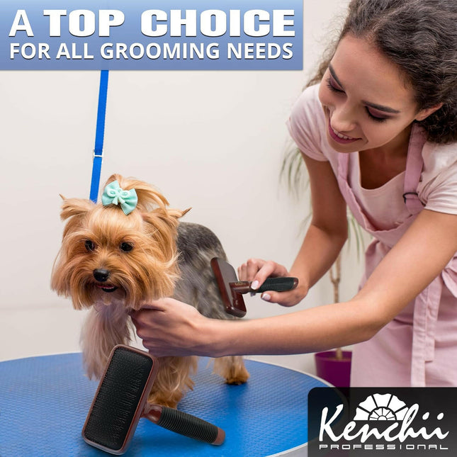 Kenchii Slicker Brush - elegant poodle brush made of maple wood.