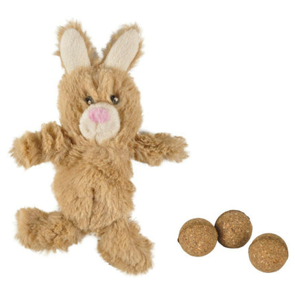 Flamingo Little Rabbit Catnip - plush toy for cats, rabbit with catnip.