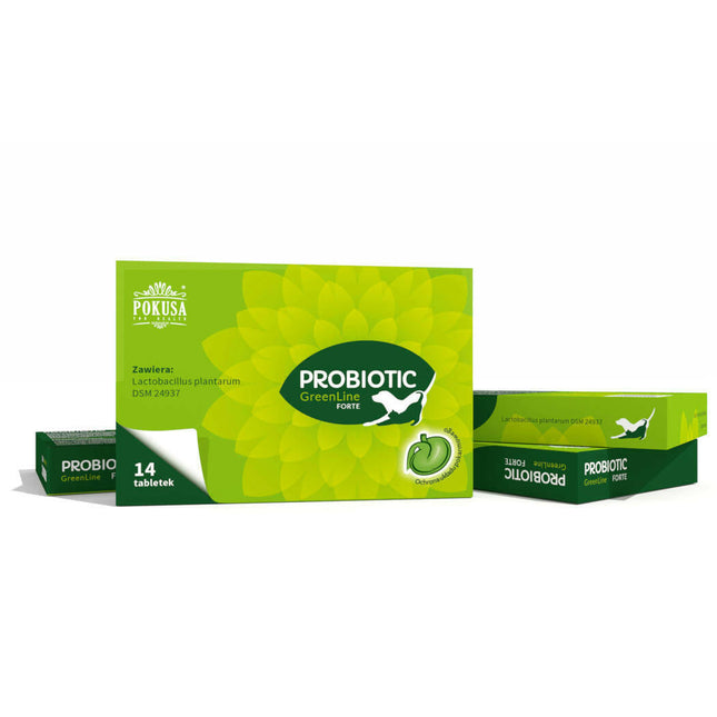Pokusa GreenLine Forte Probiotic 14tbl. - probiotic for dogs and cats, supports intestinal bacterial flora.