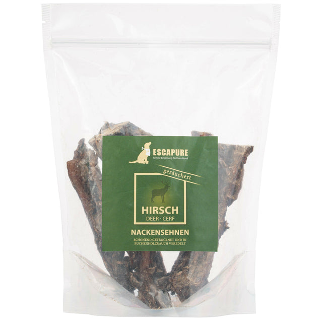 Escapure Deer Neck Tendons - natural dog treats, smoked deer neck tendons.