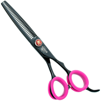 P&W Widow Double Thinning - professional double-sided thinning shears with decorative screw, 30 teeth.
