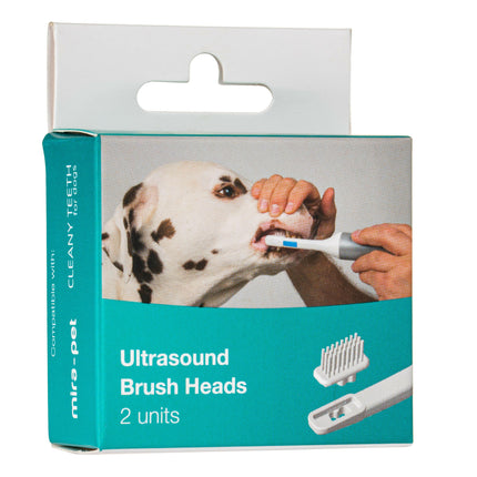 Cleany Teeth Ultrasound Brush Heads 2pcs - single-sided heads for ultrasound toothbrush.