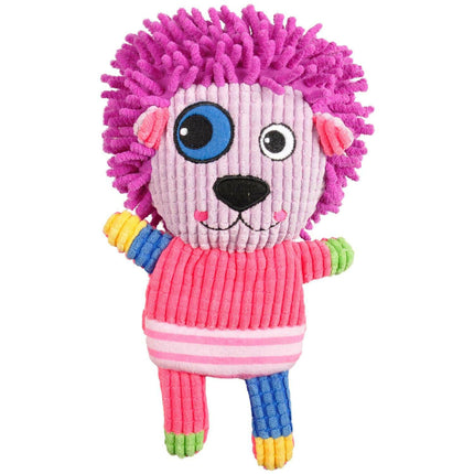 Flamingo Corduroy Lion - plush lion with a squeaker.
