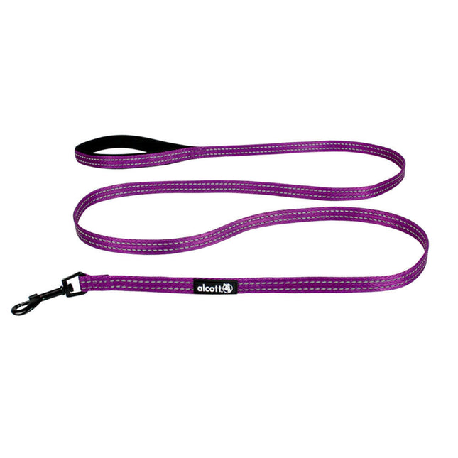 Alcott Adventure Leash 180cm Purple - reflective tape leash for dogs, purple.